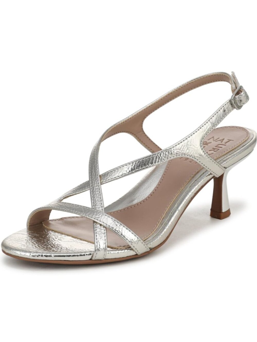 Women's Truly Slingback Silver Metallic Dress Sandals Size 6.5 M